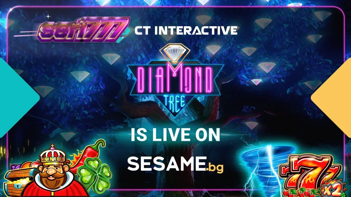 Tampilan antarmuka game slot Diamond Tree Jackpot di platform Sesame.bg